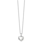 Sophia Jewelers Sterling Silver Diamond Heart Locket Necklace 18-20 Gift Ready